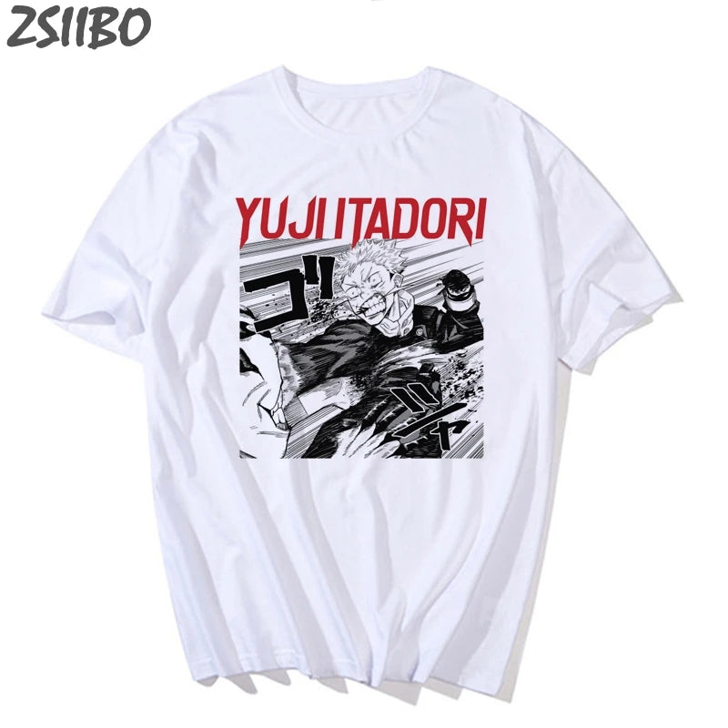 Harajuku Men's tshirt Jujutsu Kaisen Printed Unisex Short Sleeve T shirt Cool Cartoon Anime Casual T-shirt Male Streetwear Tops