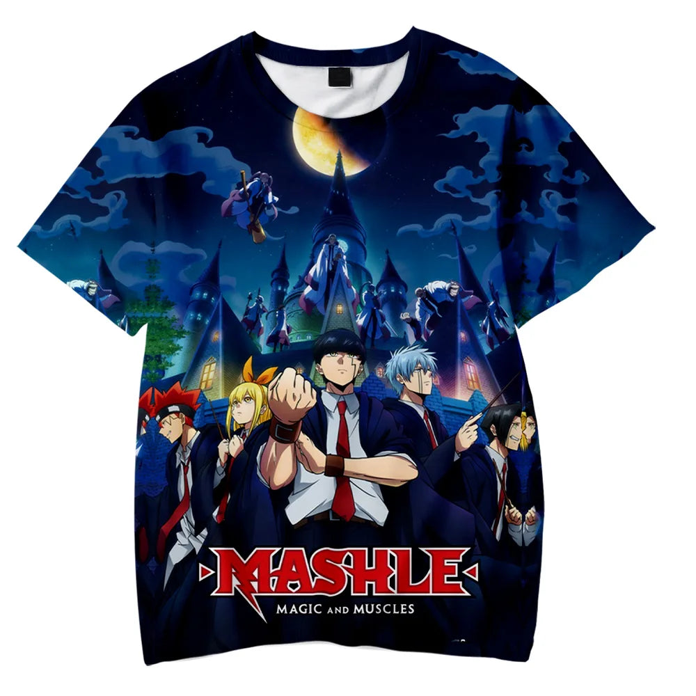 Mashle Magic and Muscles Anime T-shirt Crewneck Short Sleeve Tee Mashle 2023 Women Men's Tshirt Harajuku Streetwear 3D Clothes