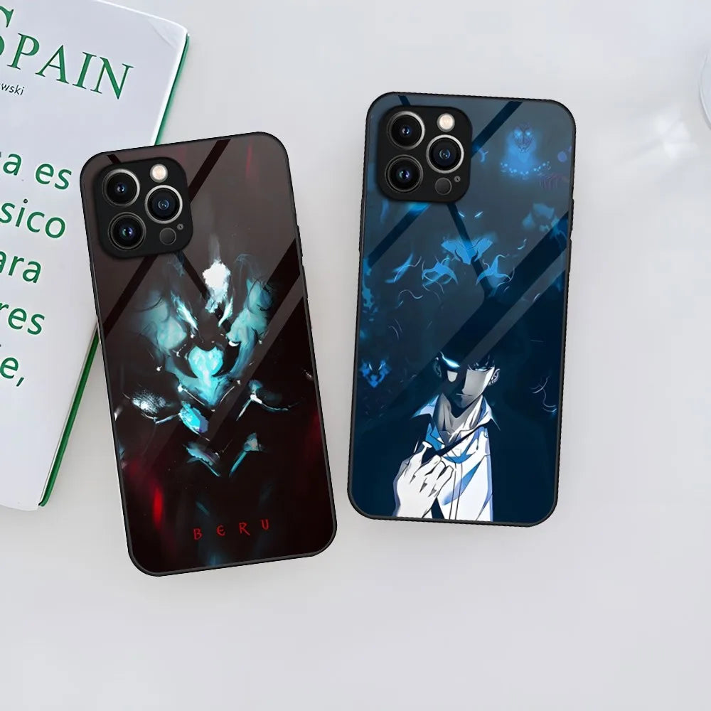 Anime Solo Leveling Phone Case For IPhone 14 Pro 12 11 13 Mini X XR XS Max 8 7 6 Plus SE 2023 Glass Back Cover