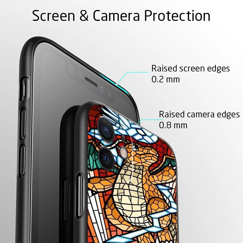 Art Pokemon Gengar For Apple iPhone 15 14 13 12 11 X XS XR 8 Pro Plus Max Mini 5 SE Black Phone Case