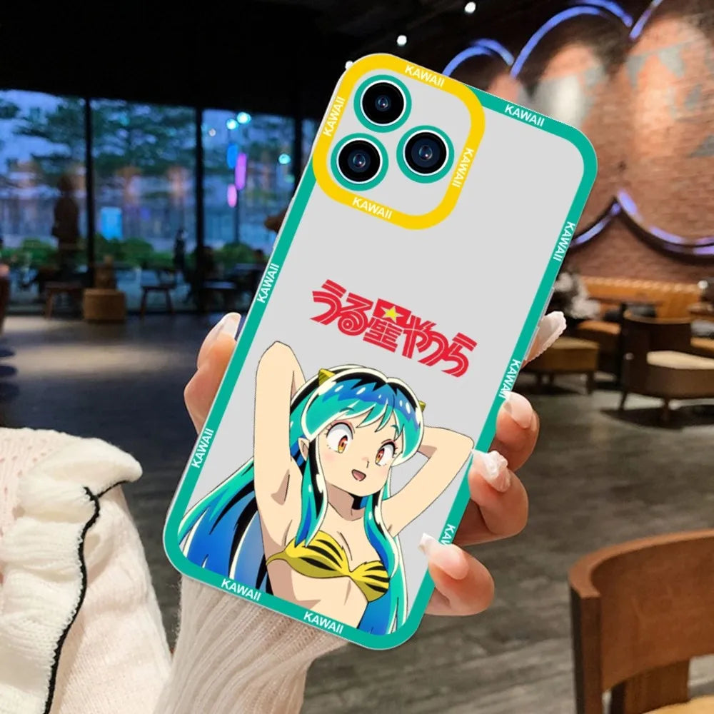 Urusei Yatsura Lum Anime Phone Case For iPhone 11 12 Mini 13 14 15Pro Max Transparent Shell