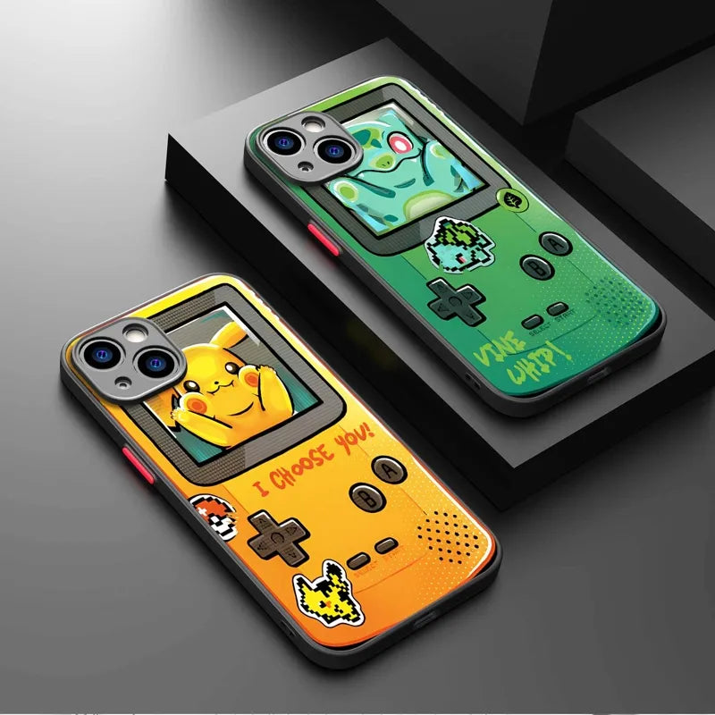 Cases for iPhone 14 Pro Max 13 11 12 XR XS 6s Mini X SE 7 Plus 8 2020 2022 Pokemon Go Games Boy Anime Cartoon