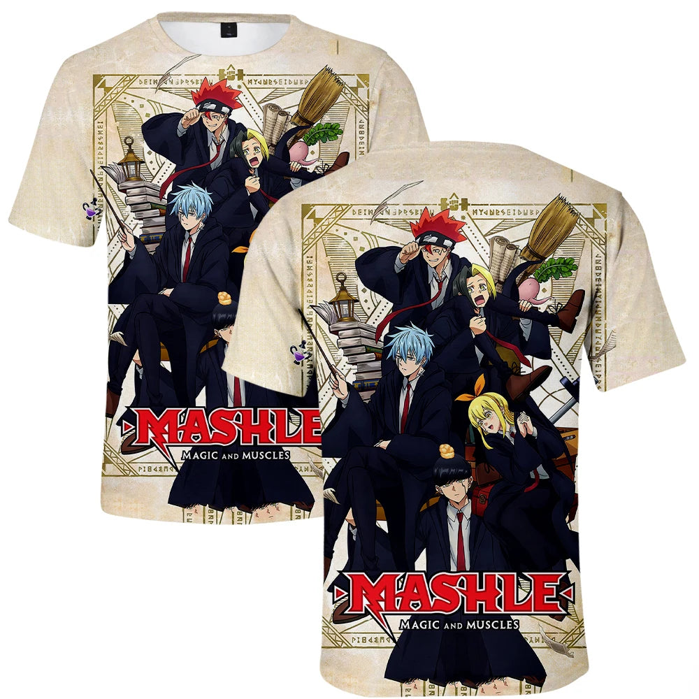 Mashle Magic and Muscles Anime T-shirt Crewneck Short Sleeve Tee Mashle 2023 Women Men's Tshirt Harajuku Streetwear 3D Clothes