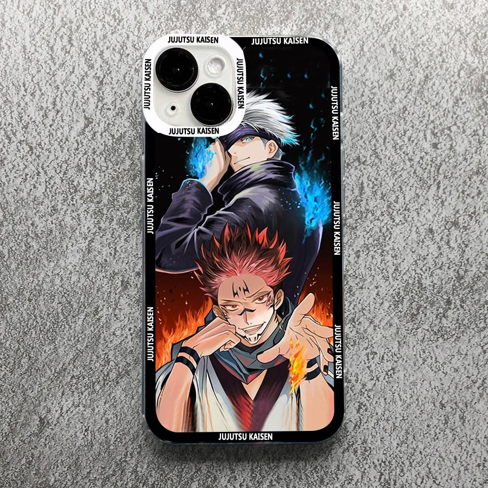 Anime Jujutsu Kaisen Phone Case For iPhone 15 14 13 12 11 Pro Max Mini XS X XR SE 7 8 Plus Cover Soft Transparent Fundas Shell