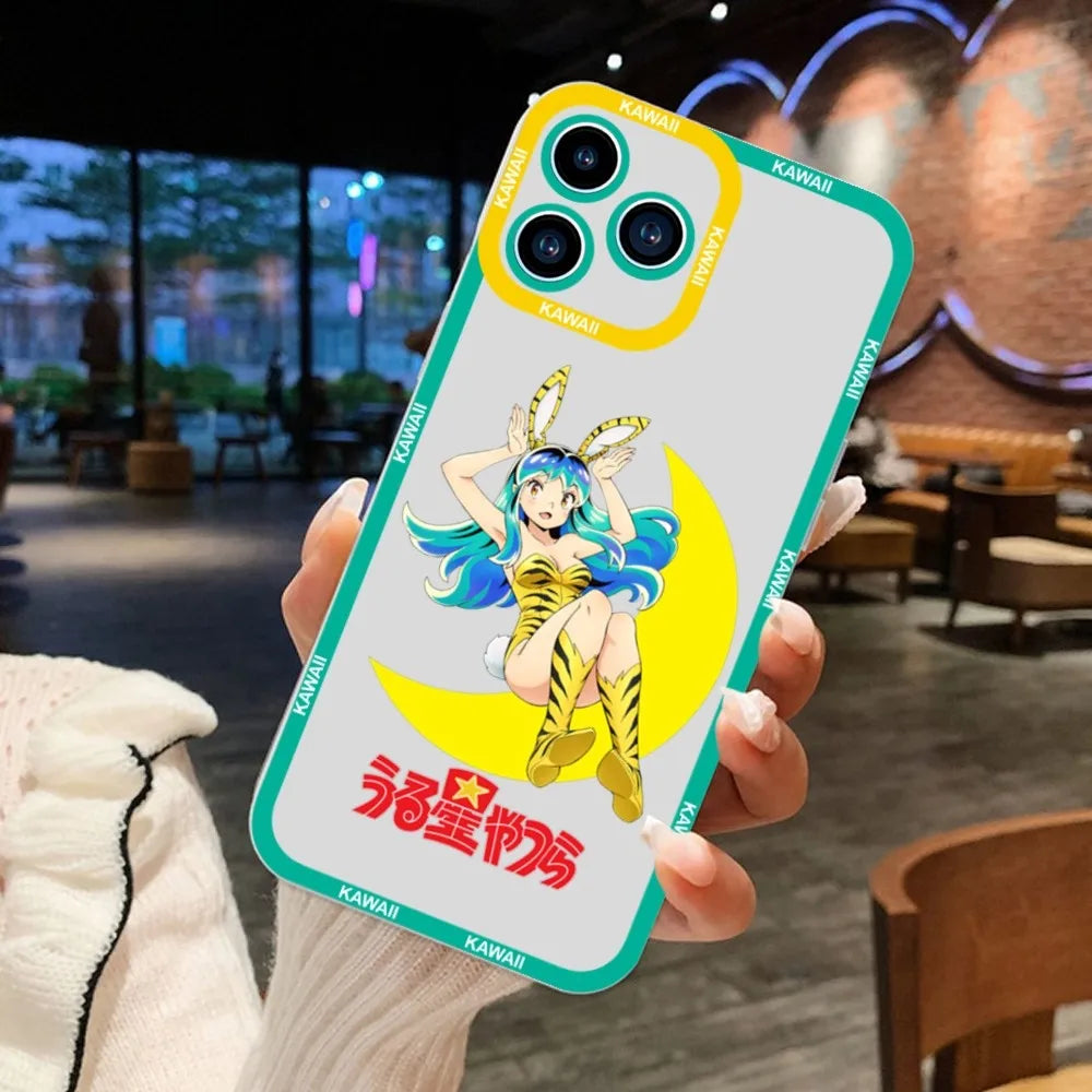 Urusei Yatsura Lum Anime Phone Case For iPhone 11 12 Mini 13 14 15Pro Max Transparent Shell