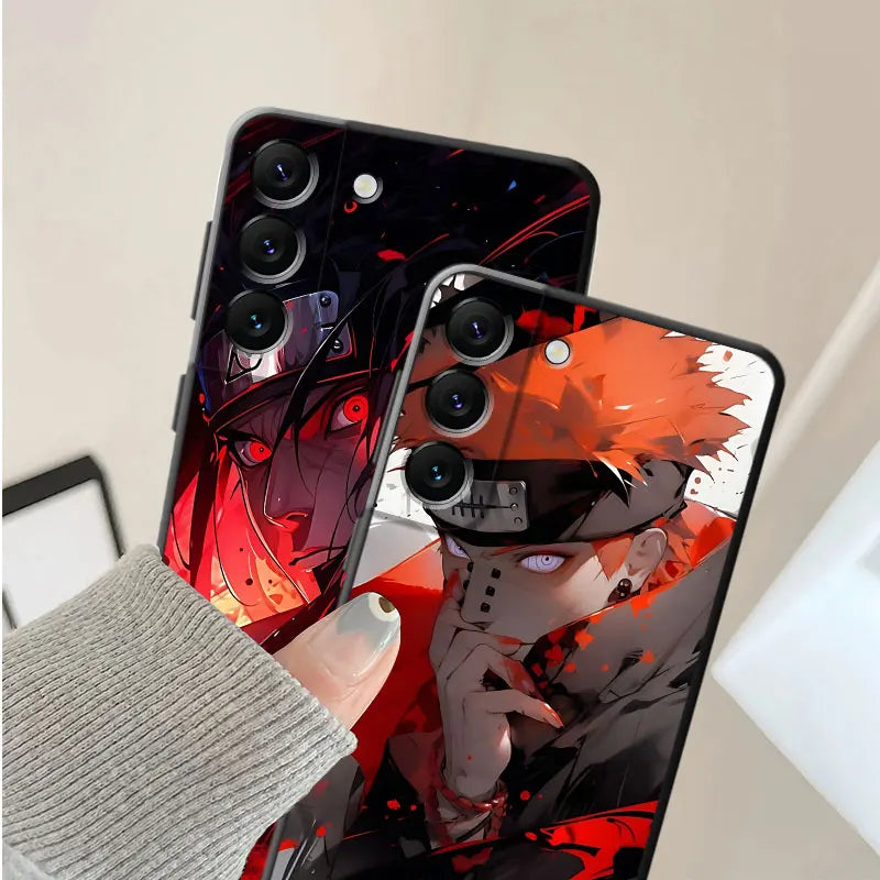 Case for Samsung Galaxy S21 5G S21 FE S22 Plus S24 Ultra S23 Ultra S20 S22 Ultra Cover Anime Cool-N-Narutos Shell Black Soft