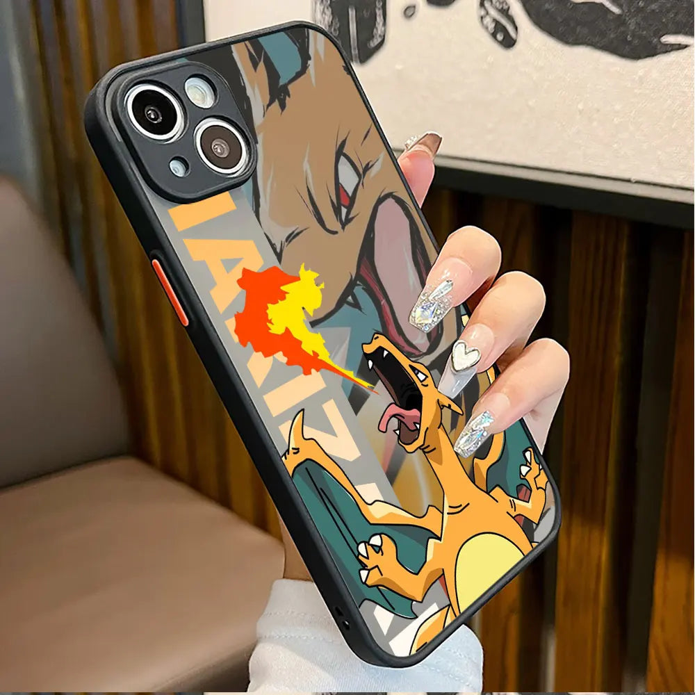 Skin Feel Scrub Case For iPhone 14 13 12 Mini 11 Pro Max X XS XR 7 8 Plus 6s Soft Edge Matte Phone Coque Pokemon Pikachu Gengar