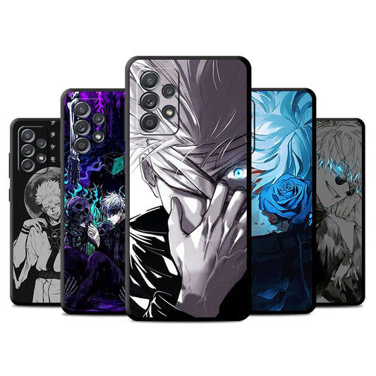 Phone Case for Samsung Galaxy A22 5G A51 A32 A54 A23 A14 A12 A52 A34 A33 Black Silicone Cover Jujutsu Kaisen Gojo Satoru Cool