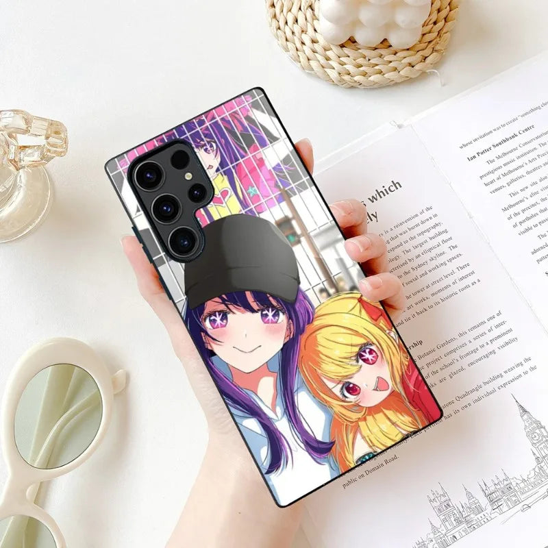 Oshi no Ko_Hoshino Ai Phone Case For Samsung Galaxy S23 S22 S21 S20 Plus Ultra M54 Note20 Soft Black Phone Cover