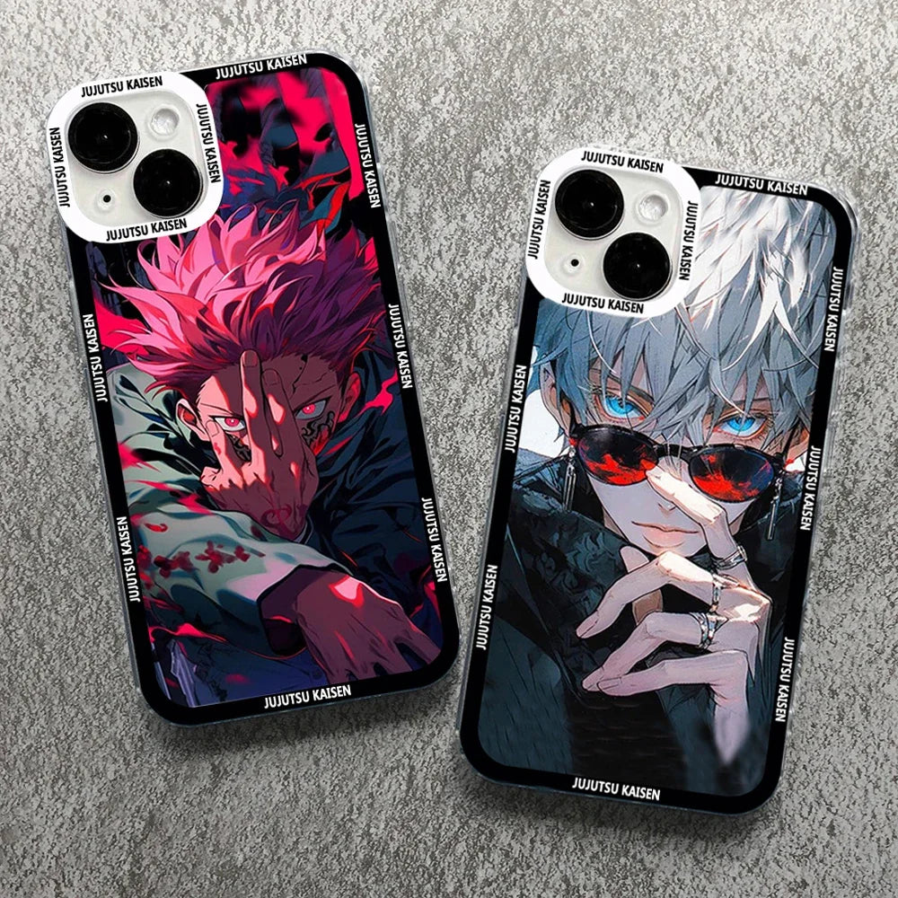 Anime Jujutsu Kaisen Phone Case For iPhone 15 14 13 12 11 Pro Max Mini XS X XR SE 7 8 Plus Cover Soft Transparent Fundas Shell